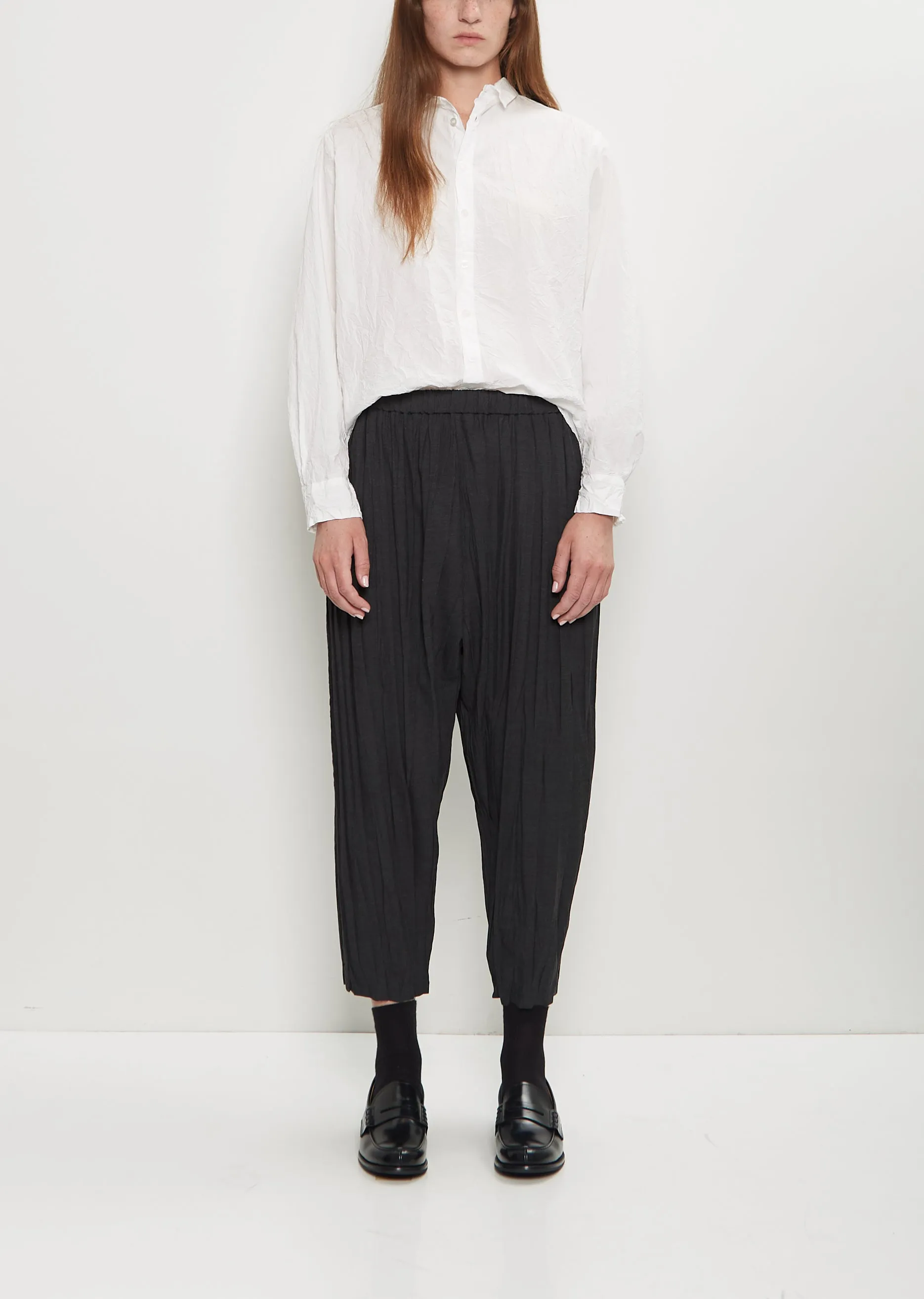 Stretch Pleated Pants sold by La Garconne
