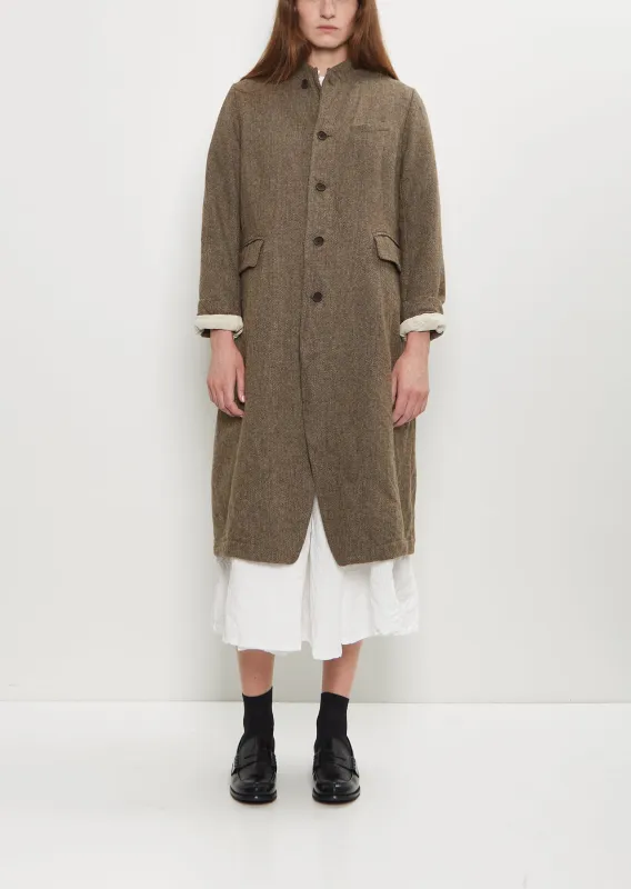 Chesterfield Wool Herringbone Coat made by Pas de Calais