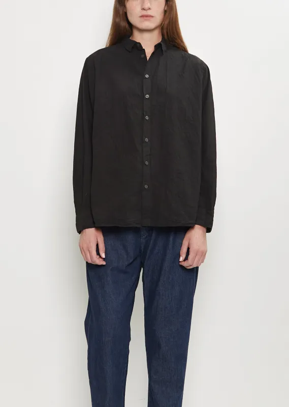Typewriter Cotton Shirt — Black sold by La Garconne