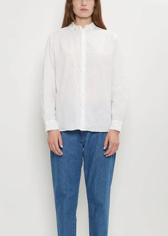 Typewriter Cotton Shirt — White sold by La Garconne