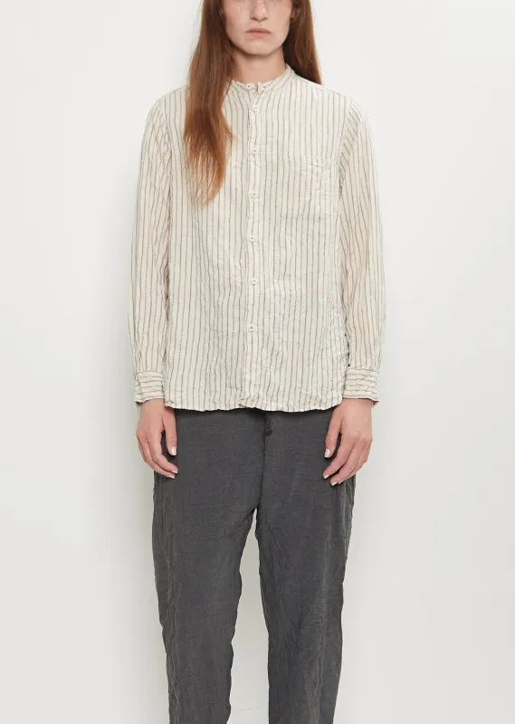 Dobby Stripe Shirring Blouse made by Pas de Calais