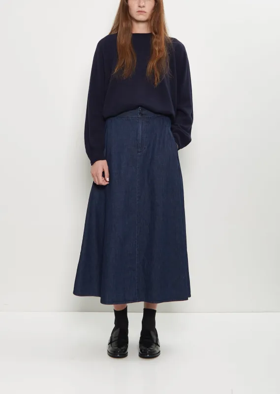 Natural Denim Skirt — Indigo made by Pas de Calais