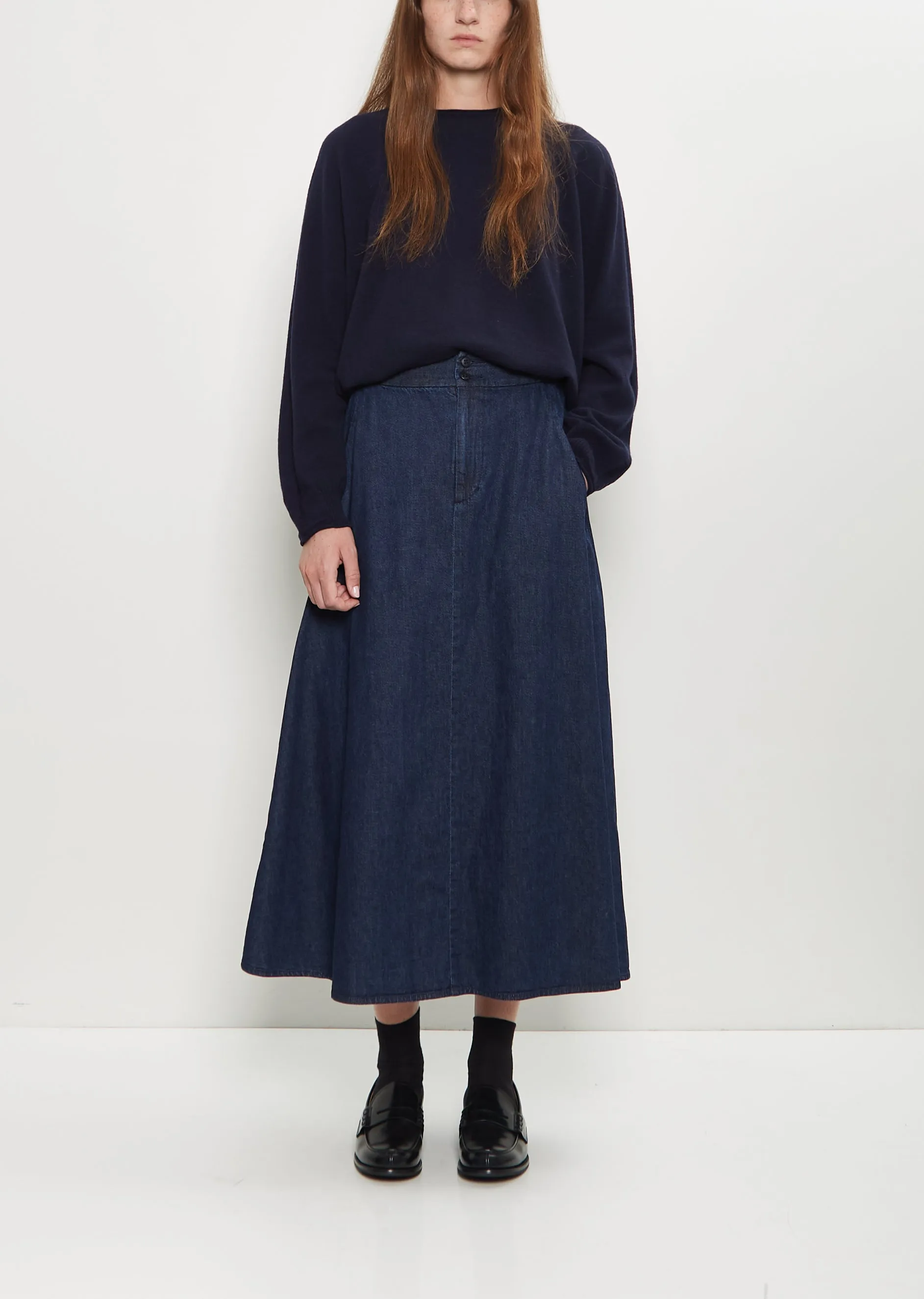 Natural Denim Skirt — Indigo sold by La Garconne