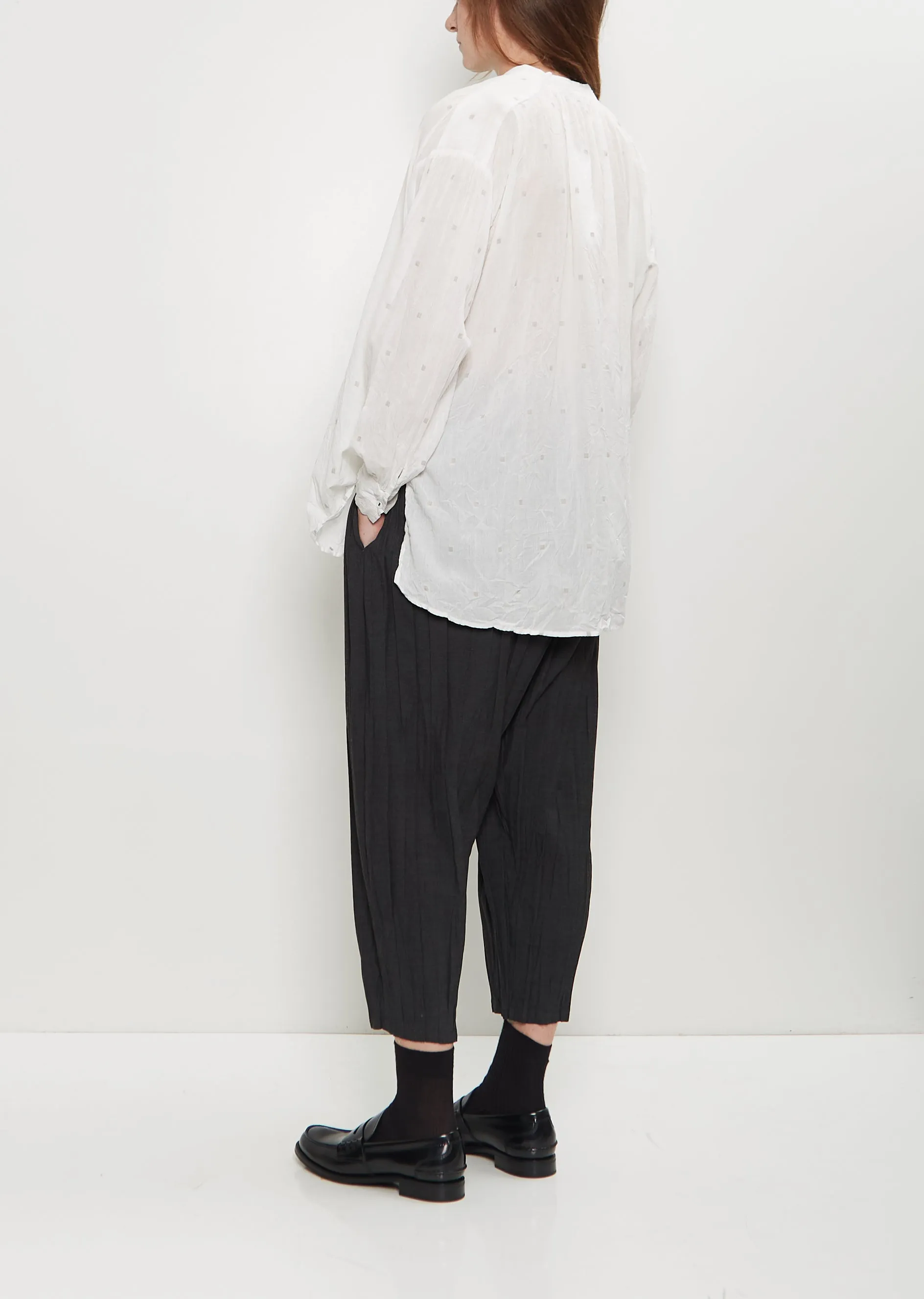 Cotton Cut Dobby Gathered Blouse sold by La Garconne product image thumbnail 3