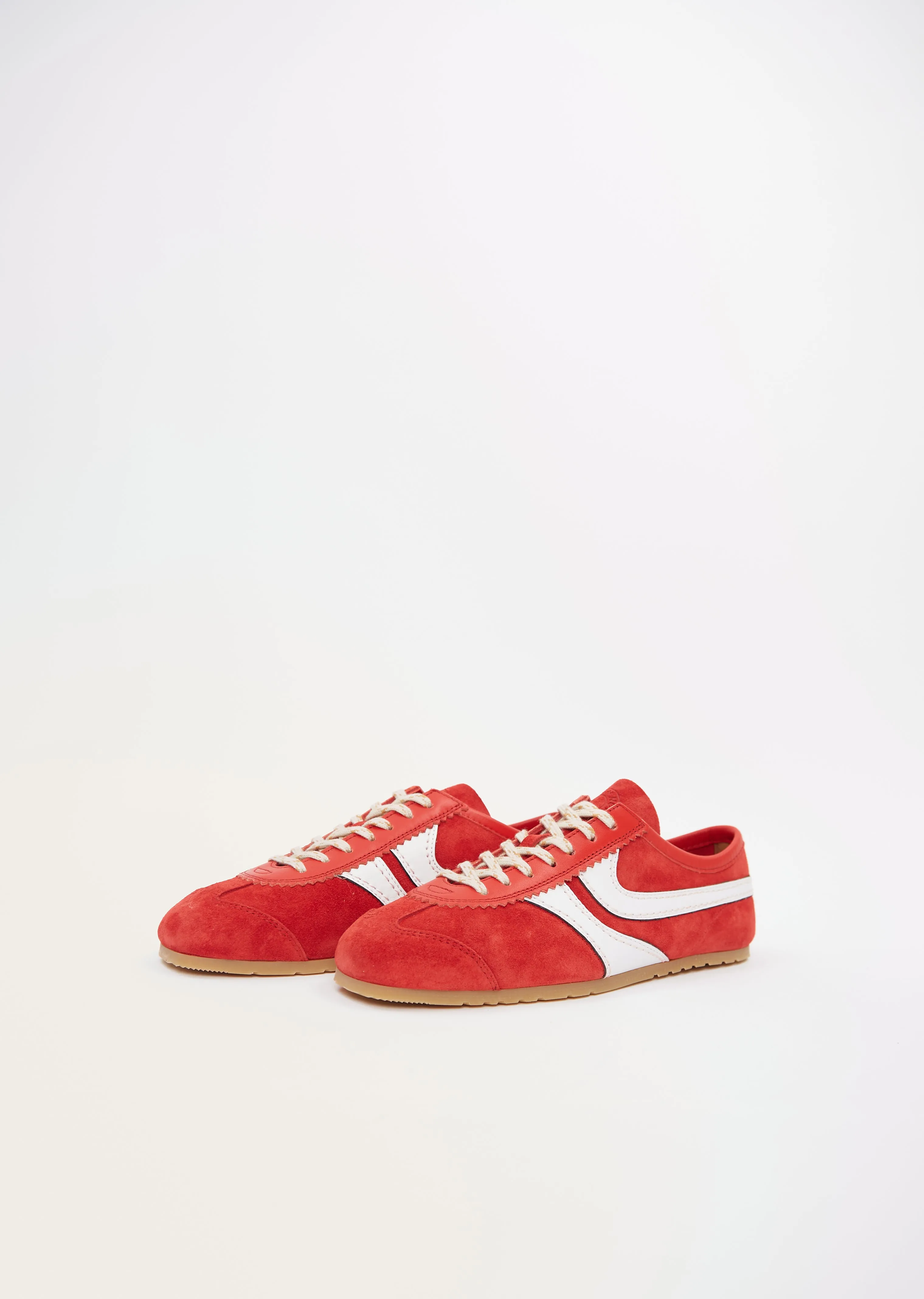 Suede Leather Trainer — Red sold by La Garconne product image thumbnail 2