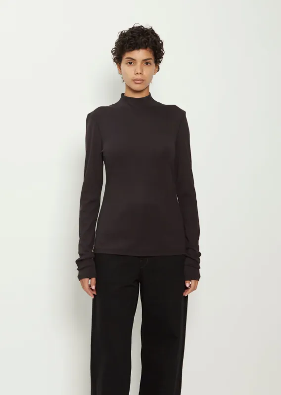 Cotton Jersey Turtleneck — Squid Ink sold by La Garconne