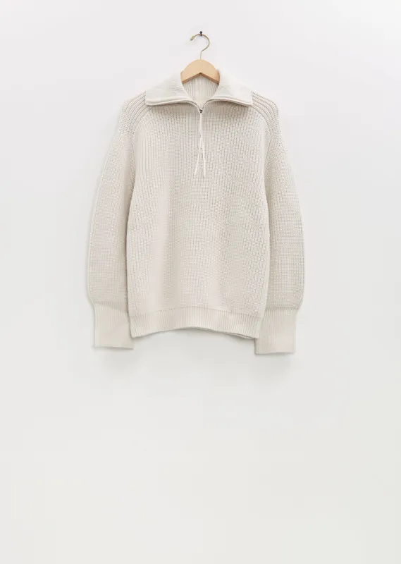 Wool Zip-Neck Sweater sold by La Garconne