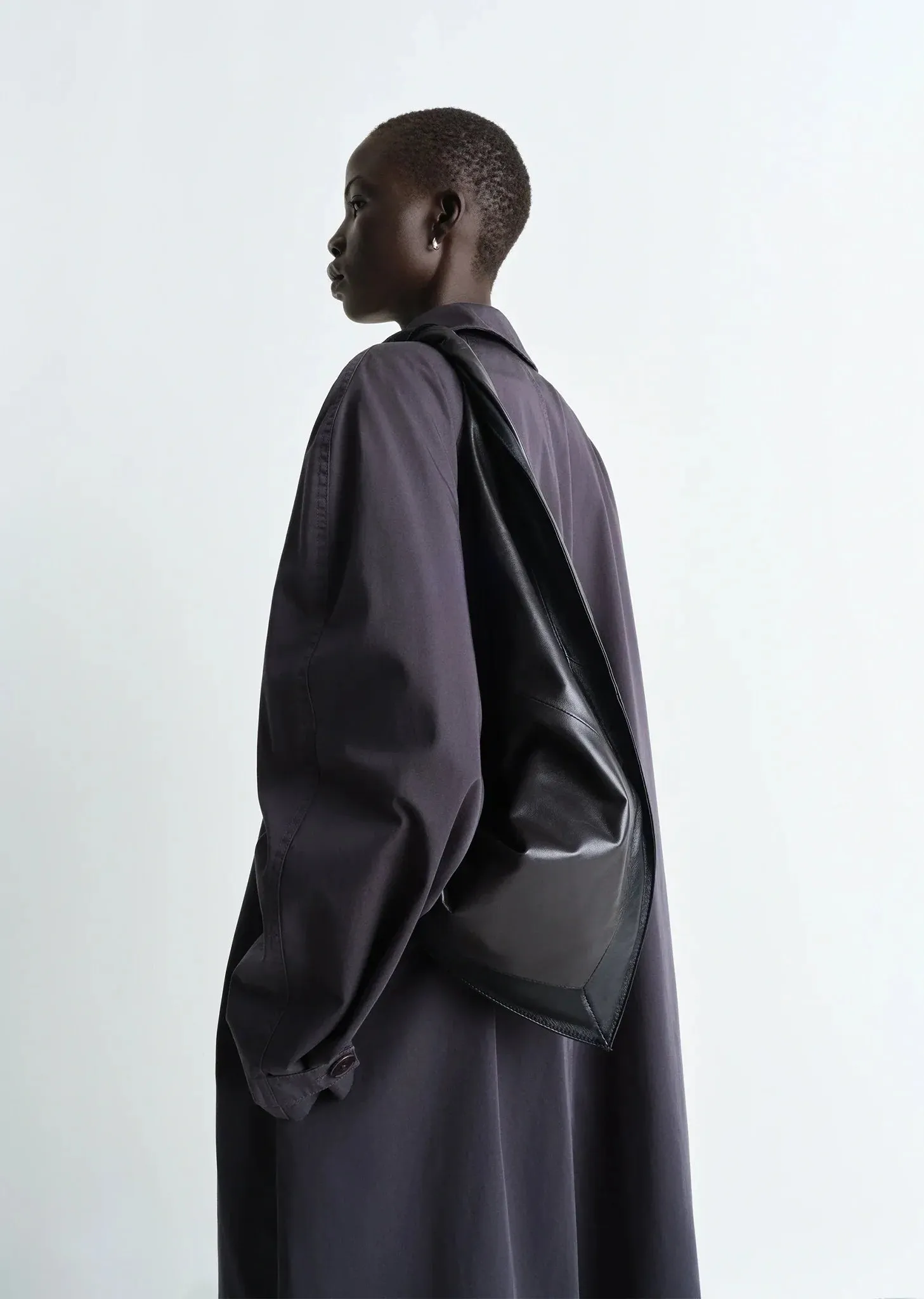 Scarf Leather Bag, Small — Black / Dark Chocolate sold by La Garconne product image thumbnail 3