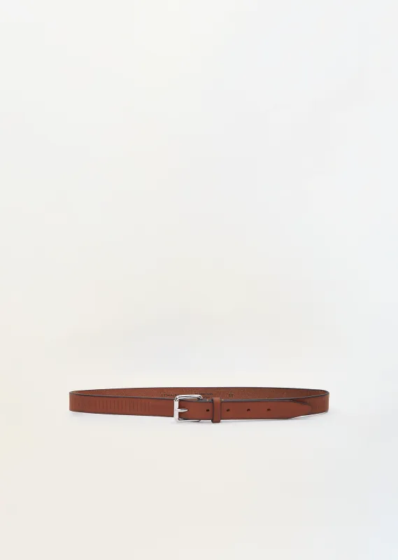 Rail Leather Belt 25 — Pecan Brown sold by La Garconne