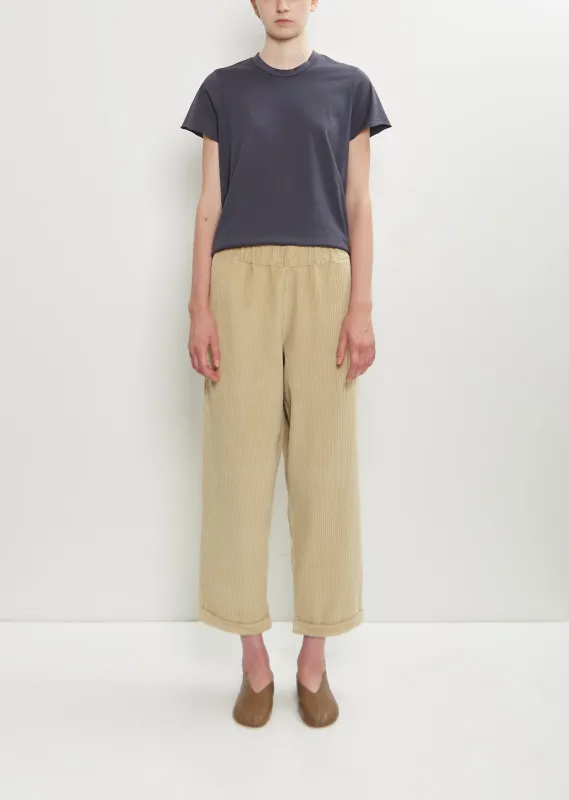 Paride Cotton Velvet Pant — Cemento sold by La Garconne