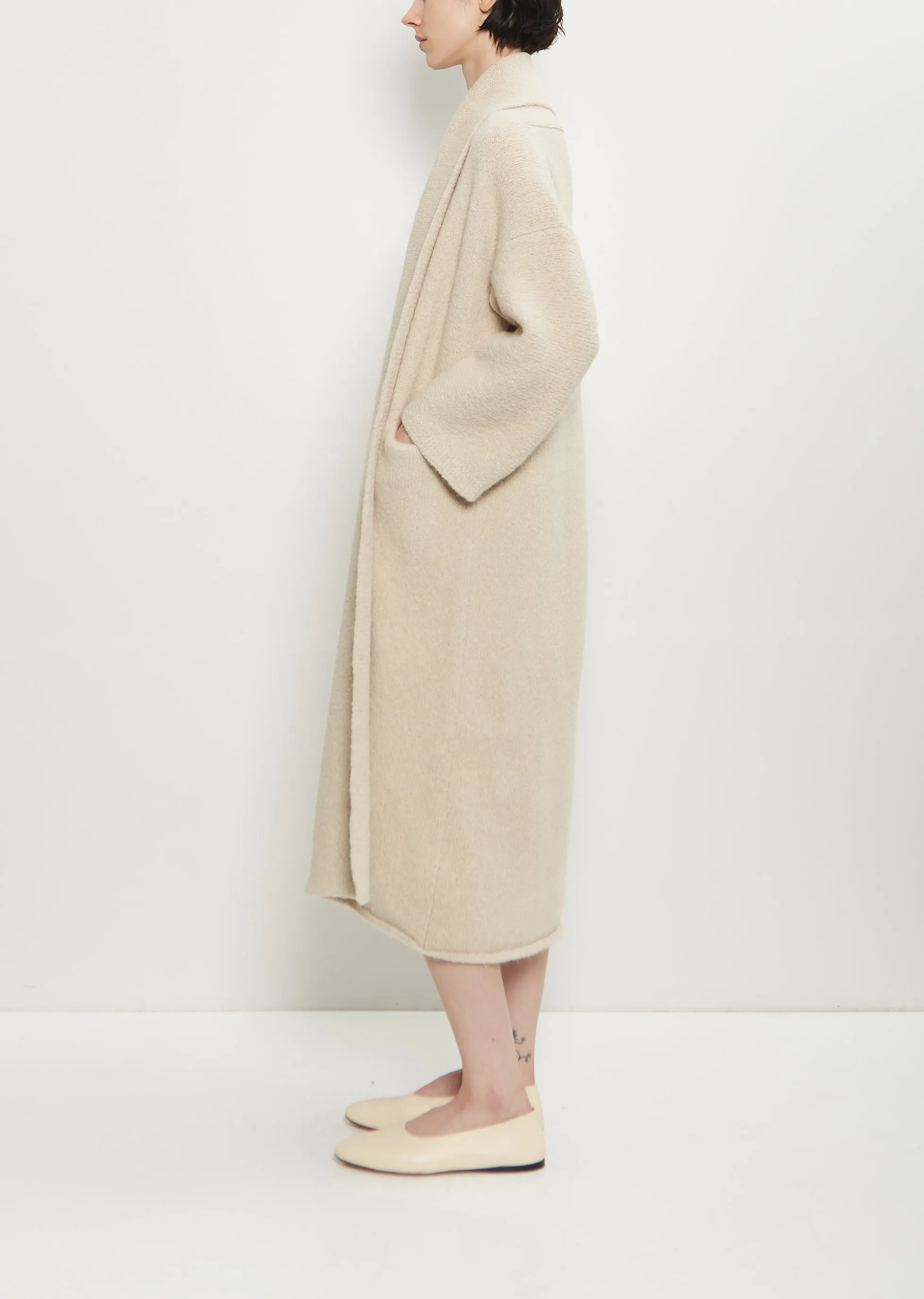 Long Shawl Alpaca Cardigan — Antique Melange sold by La Garconne product image thumbnail 2