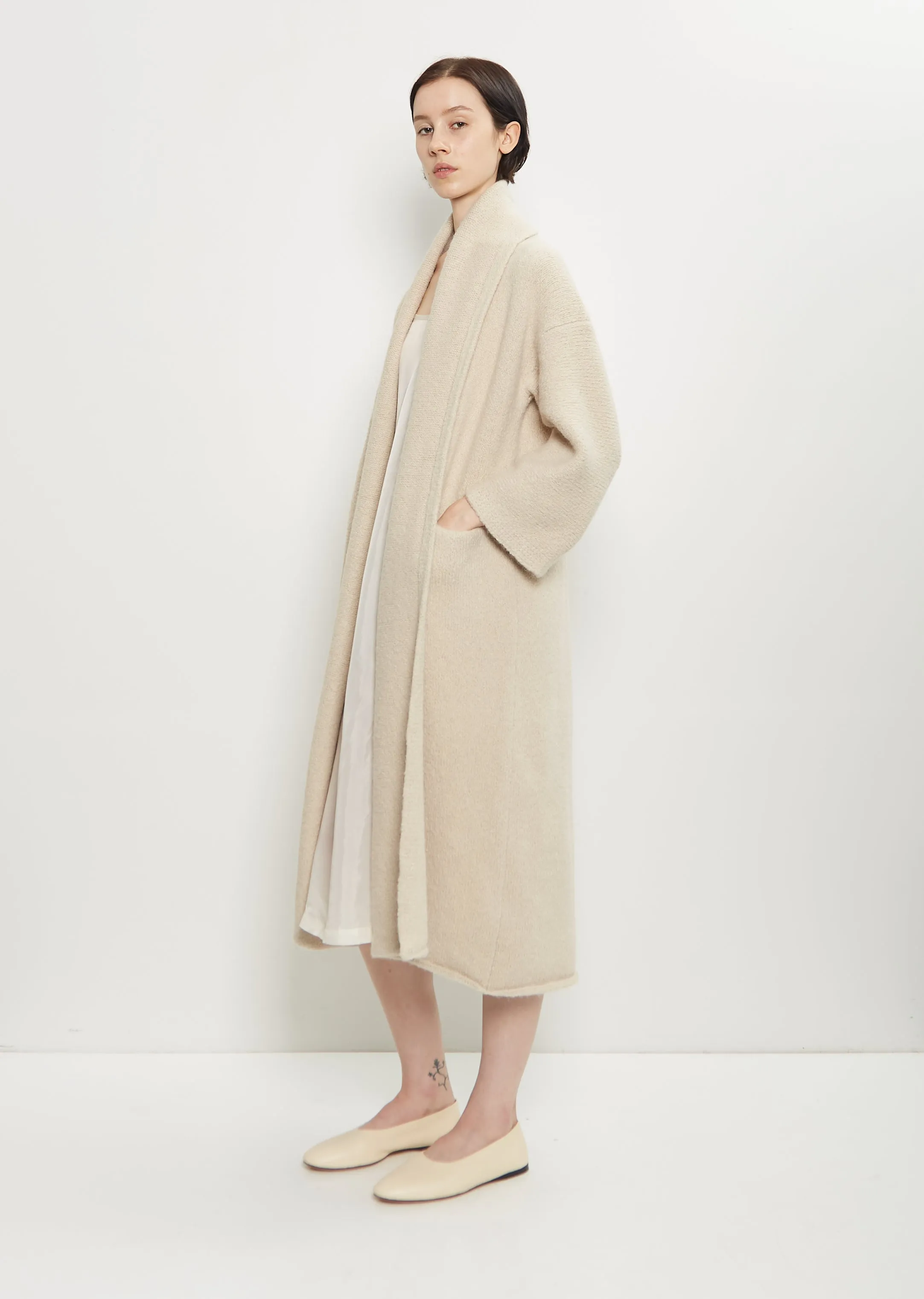 Long Shawl Alpaca Cardigan — Antique Melange sold by La Garconne product image thumbnail 4