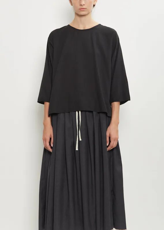 Mucra Cotton Flannel Blouse — Black sold by La Garconne