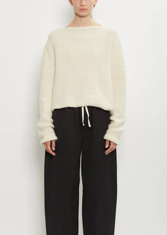 Aviao Hand-Knitted Merino Wool Sweater — Off White sold by La Garconne
