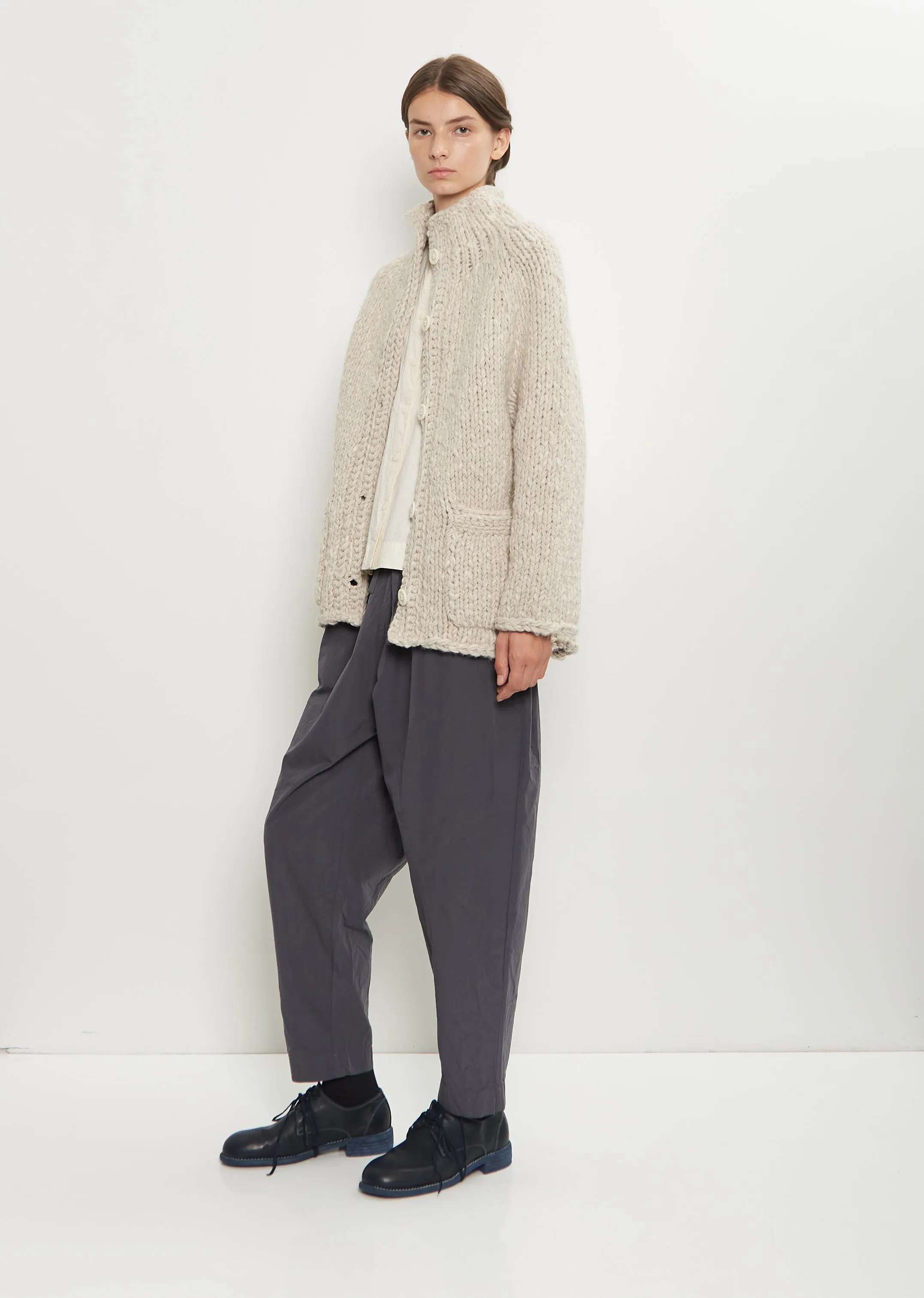 Alpaca Wool Hand-Knit Cardigan sold by La Garconne product image thumbnail 4