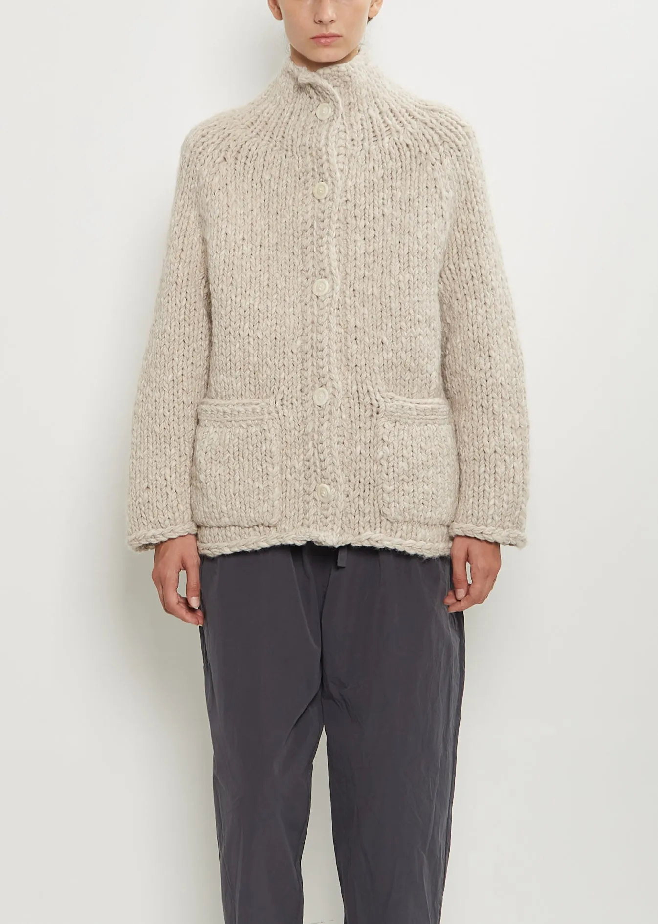 Alpaca Wool Hand-Knit Cardigan sold by La Garconne