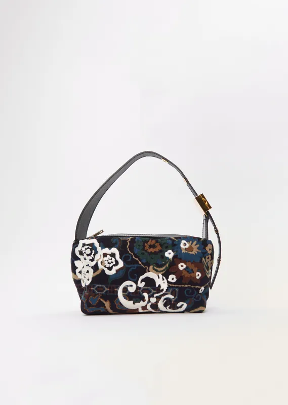 Flower Corduroy Pochette — Navy made by Sacai