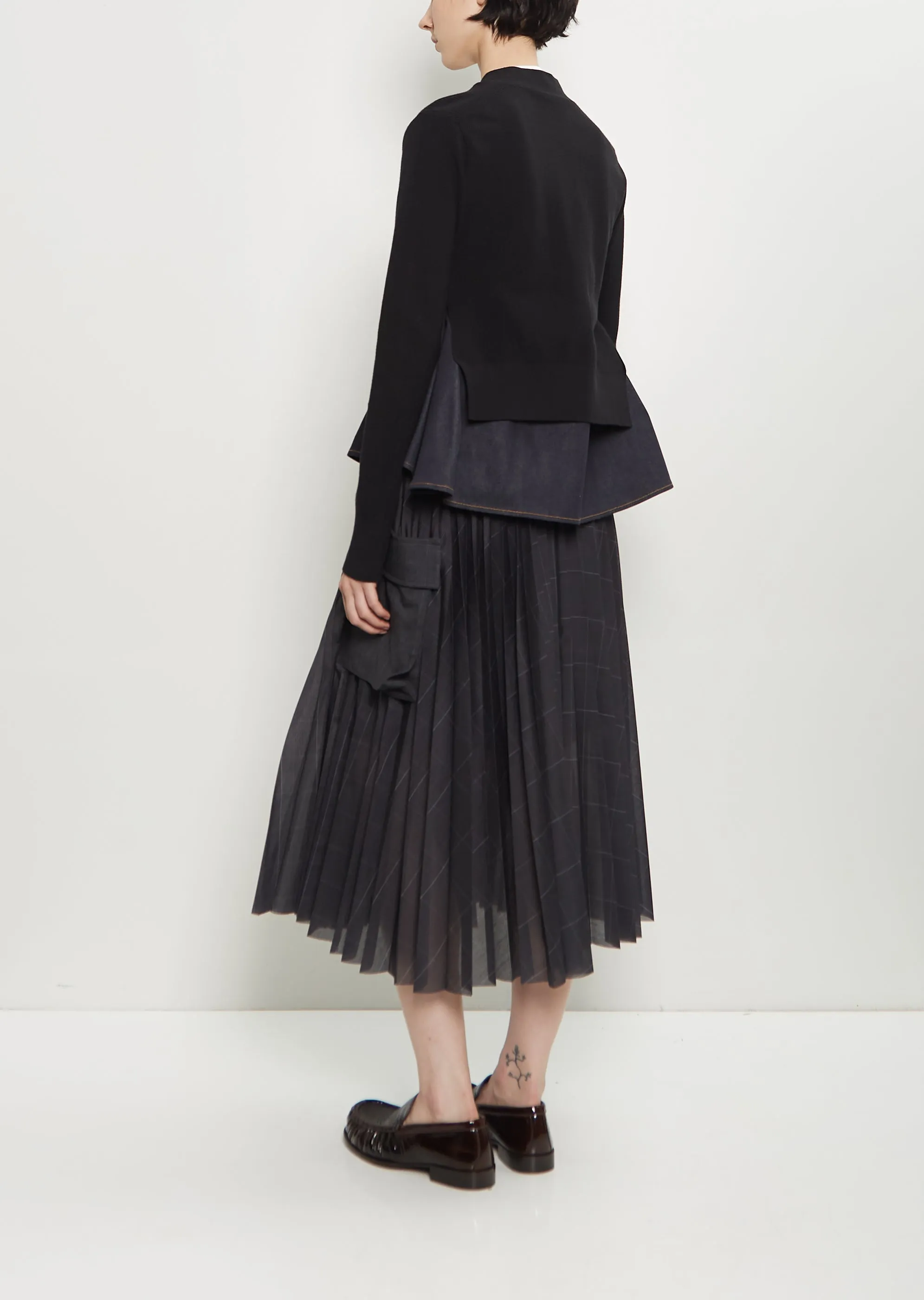 Denim x Knit Cardigan sold by La Garconne product image thumbnail 3