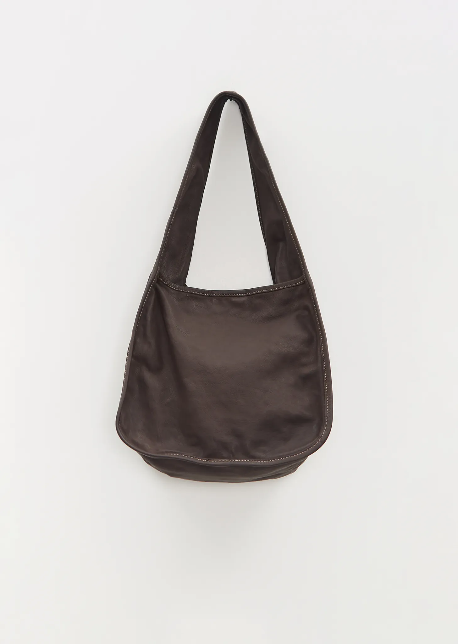 Hobo Leather Bag — Dark Brown sold by La Garconne
