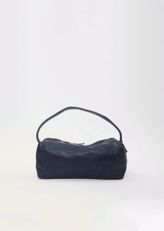 Leather Handle Bag, Small — Navy sold by La Garconne