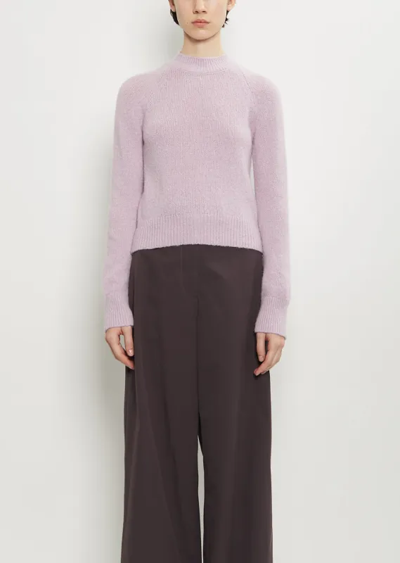 Texas Stretch Alpaca Merino Wool Sweater — Lilac sold by La Garconne