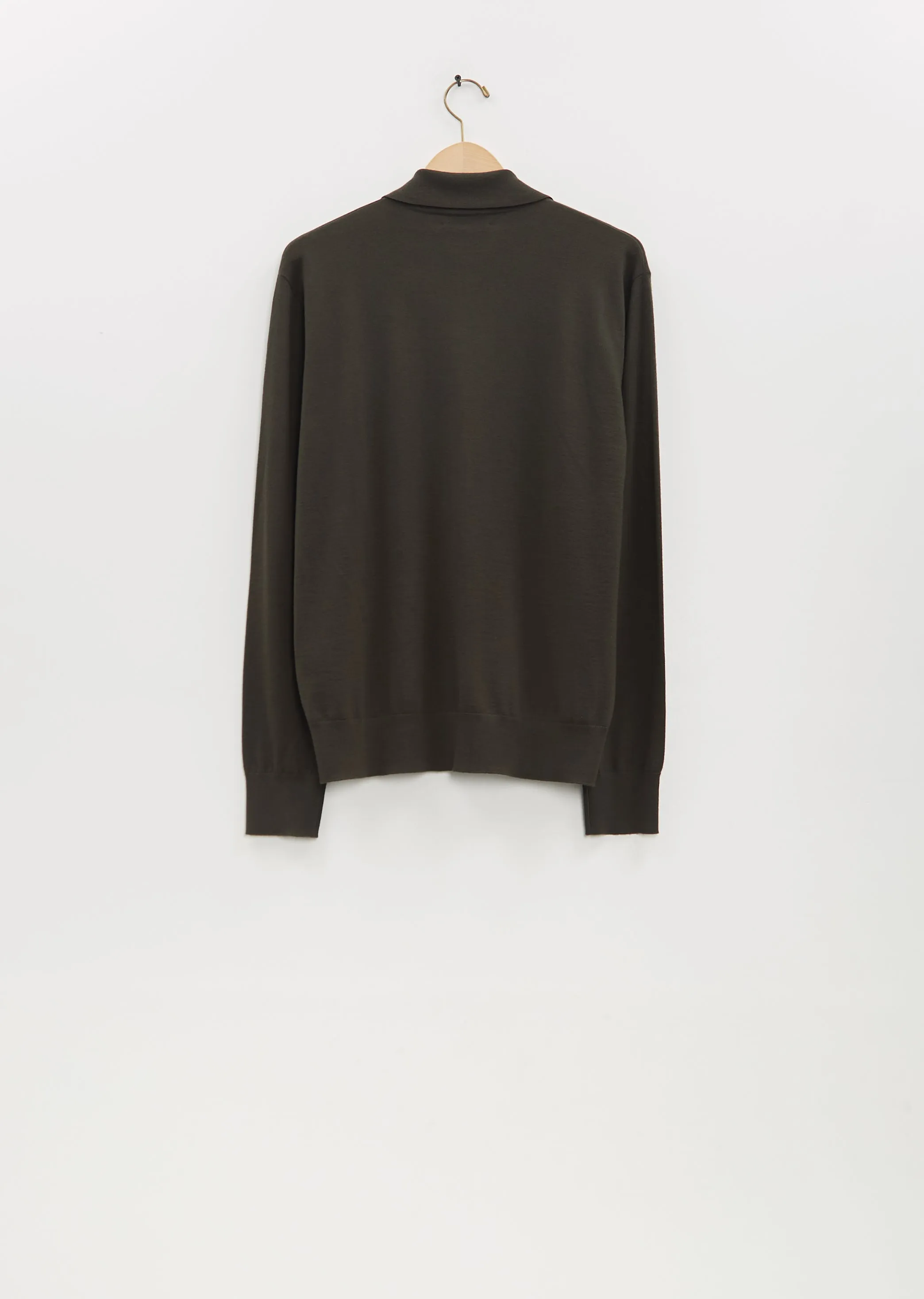Muano Merino Wool Polo — Dark Khaki sold by La Garconne product image thumbnail 2