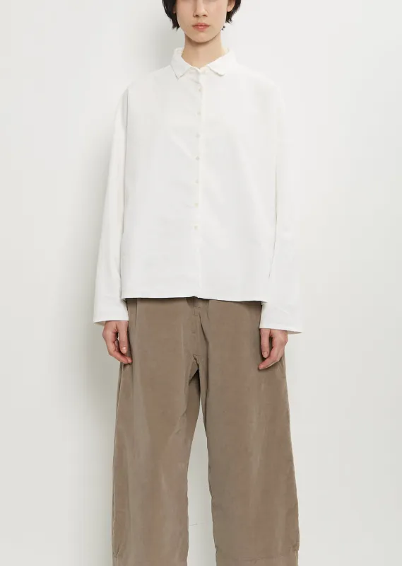 Velvet Short Collar Shirt — Milk sold by La Garconne