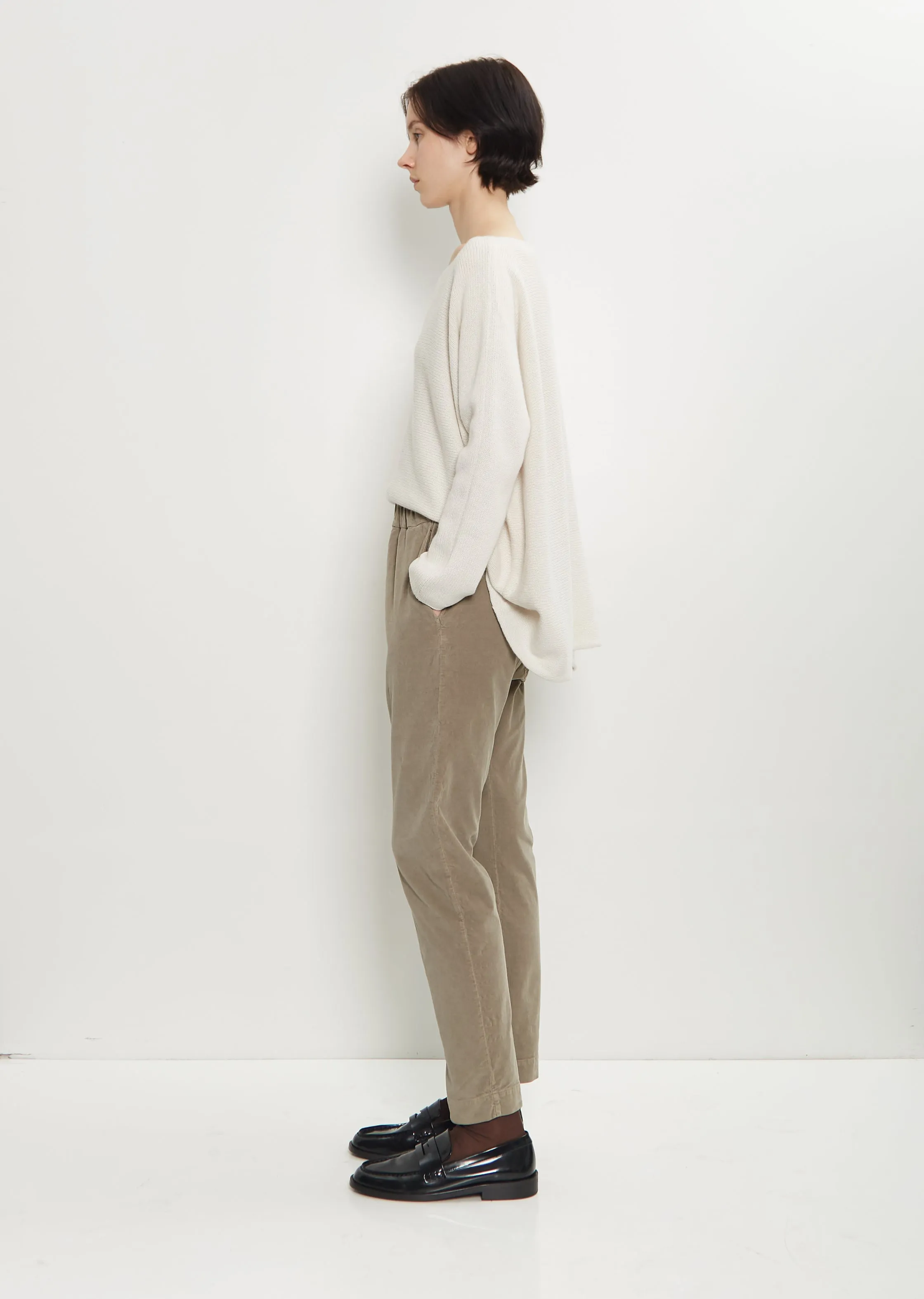 Velvet Slim Trousers — Marron Glace sold by La Garconne product image thumbnail 3
