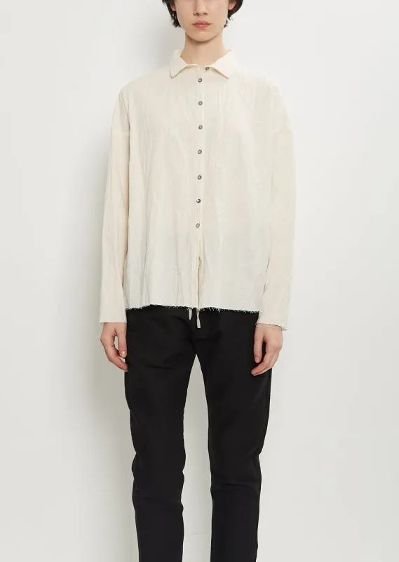 Light Wrinkled Cotton Short Collar Shirt sold by La Garconne
