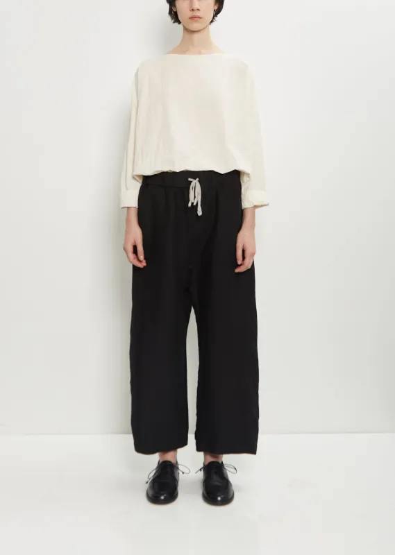 Stretch Wool Cotton Wide Trousers made by Album di Famiglia