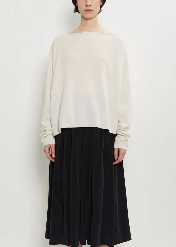 Cashmere Boatneck Sweater — Oatmeal sold by La Garconne