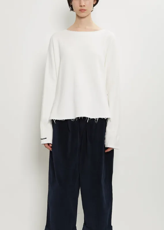 Heavy Jersey Raw Edge Sweater — Milk sold by La Garconne