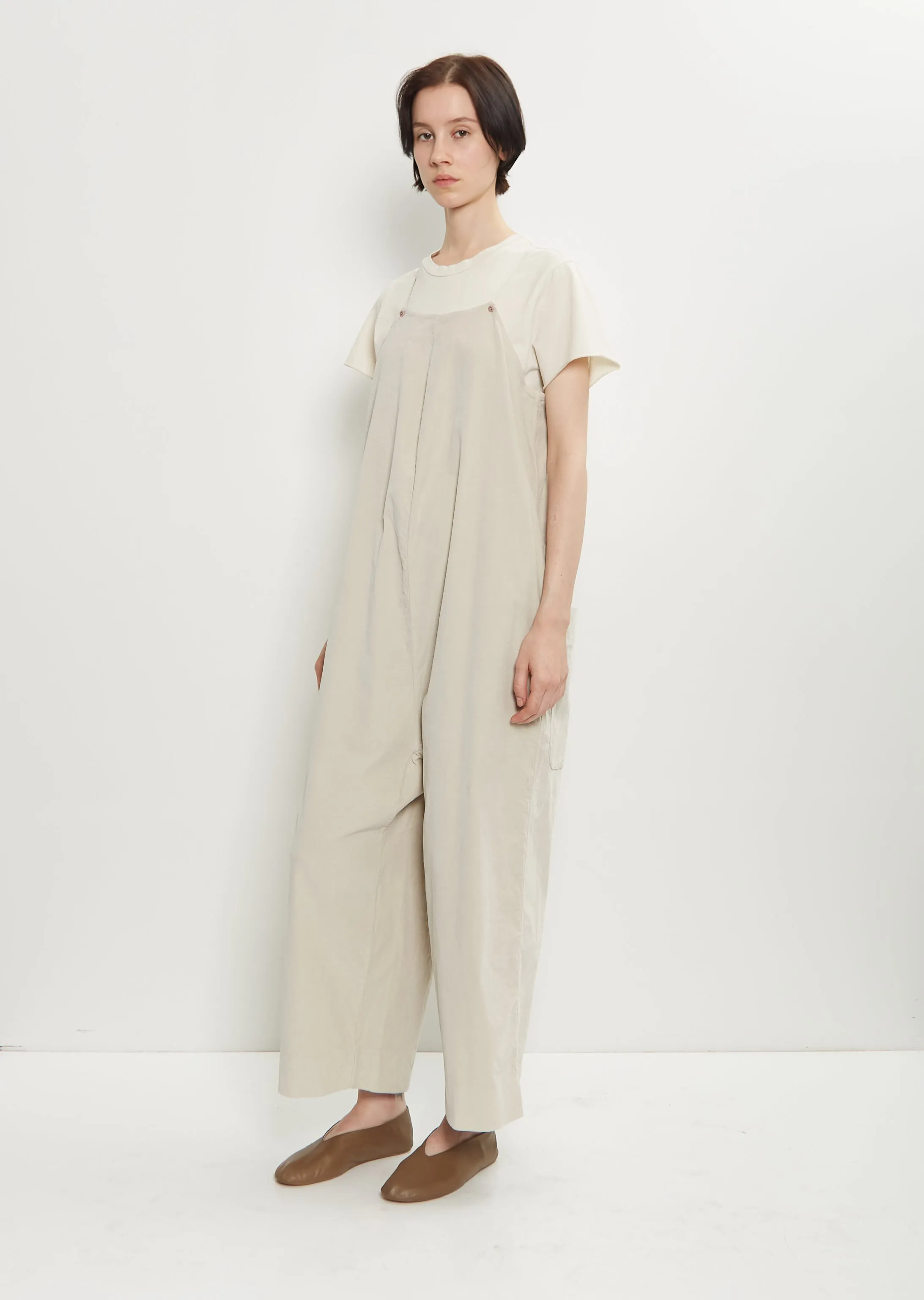 Velvet Salopette Jumpsuit — Oatmeal sold by La Garconne product image thumbnail 4
