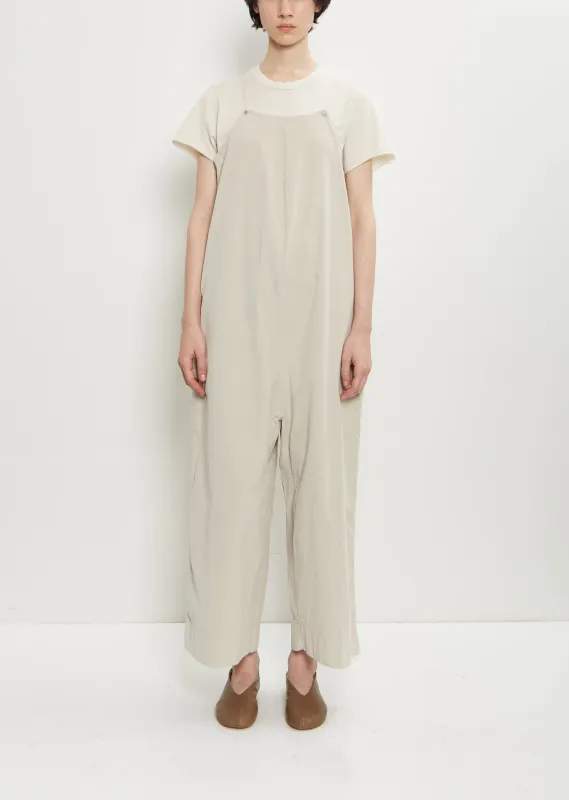 Velvet Salopette Jumpsuit — Oatmeal made by La Garconne