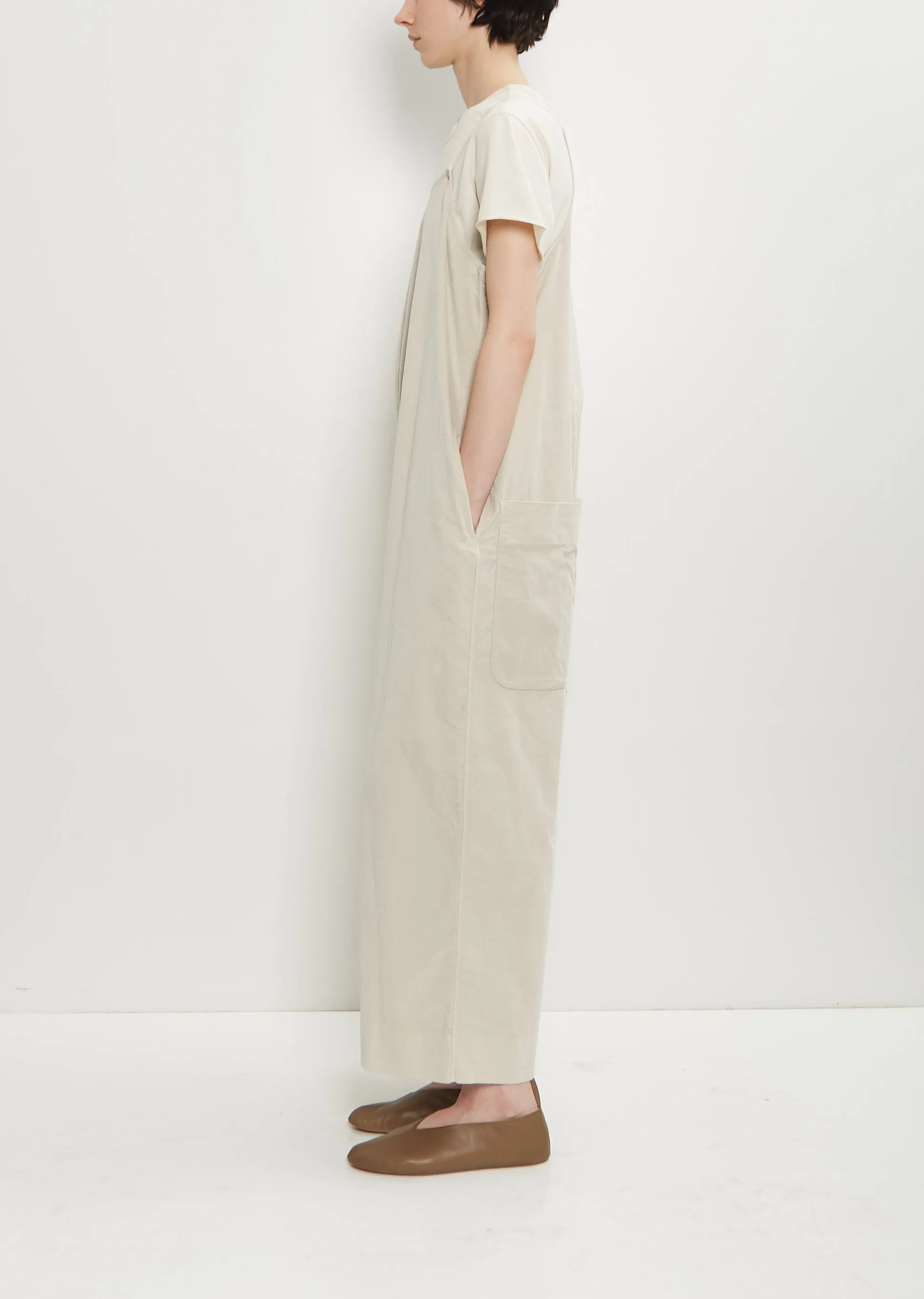 Velvet Salopette Jumpsuit — Oatmeal sold by La Garconne product image thumbnail 2