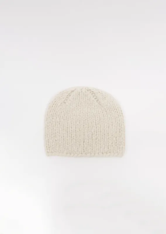 May Cashmere Silk Beanie — Ivory sold by La Garconne