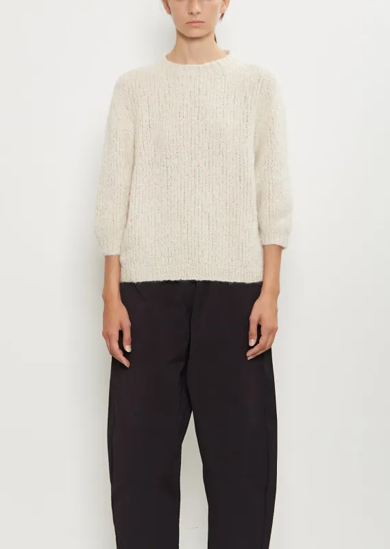 Momo Cashmere Silk Sweater — Ivory sold by La Garconne