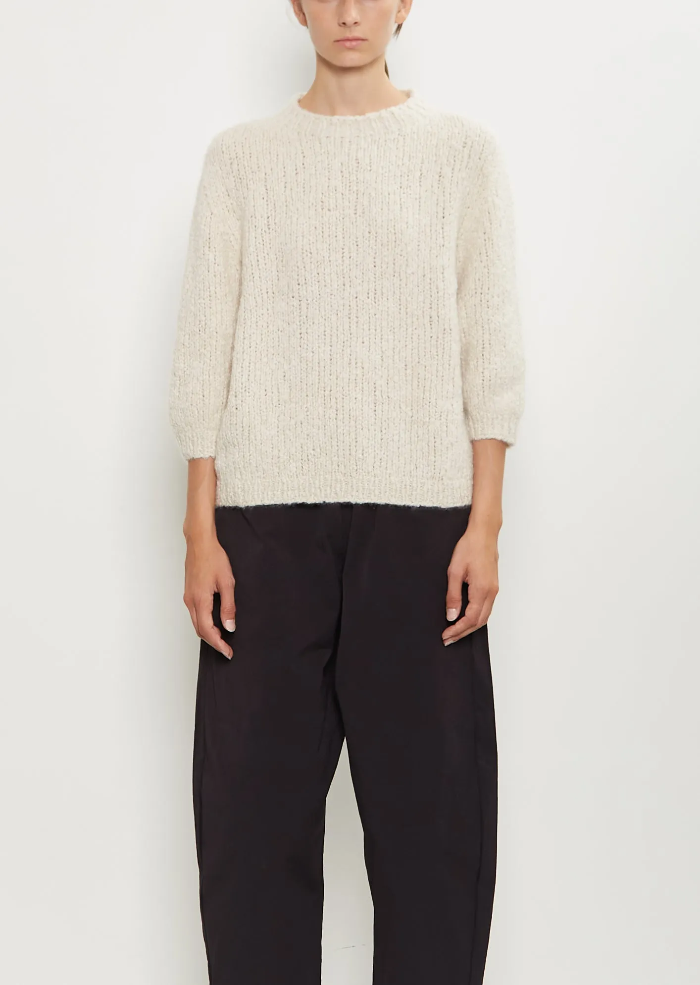 Momo Cashmere Silk Sweater — Ivory sold by La Garconne