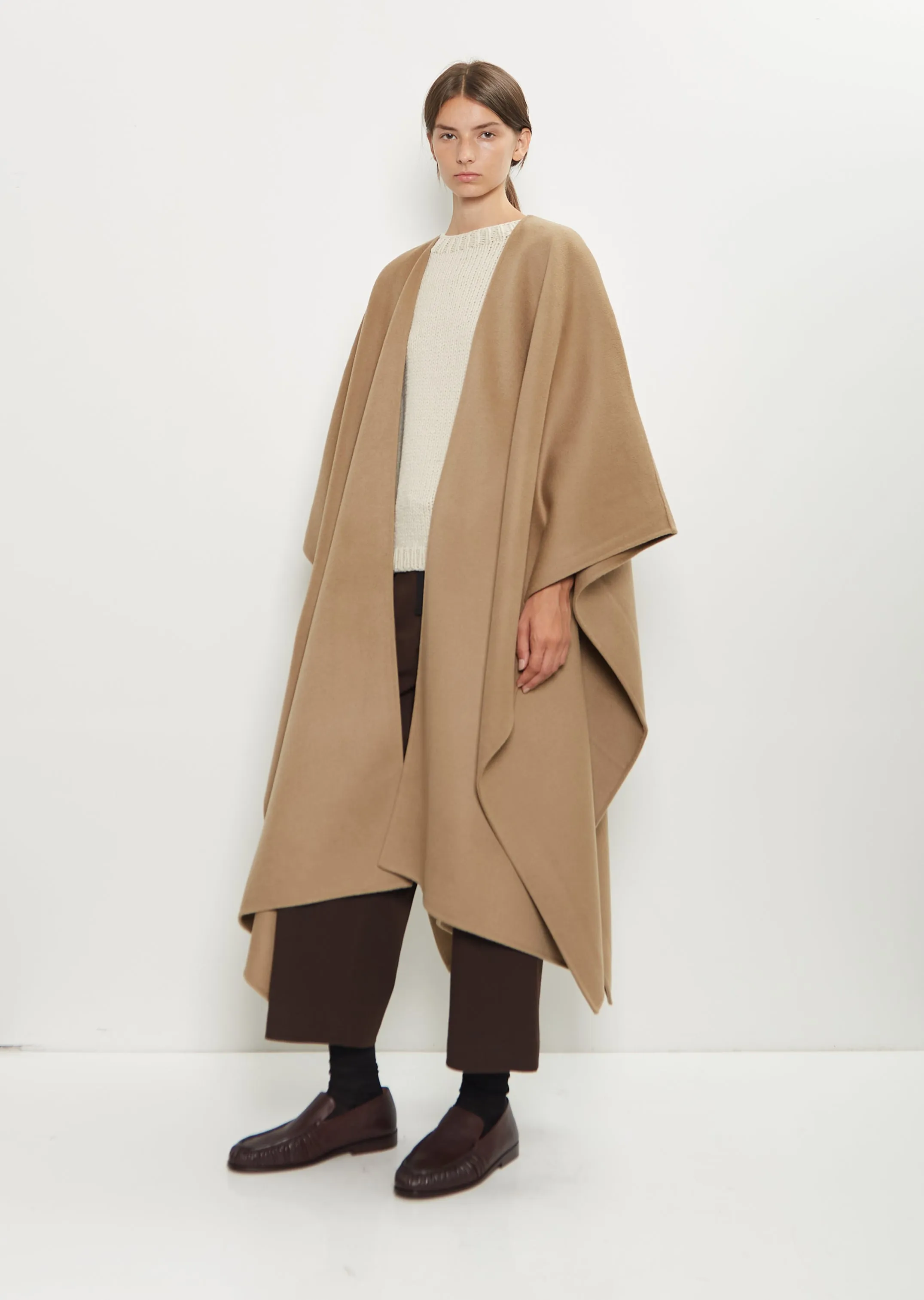 Aspen Wool Cashmere Poncho — Greige sold by La Garconne product image thumbnail 4