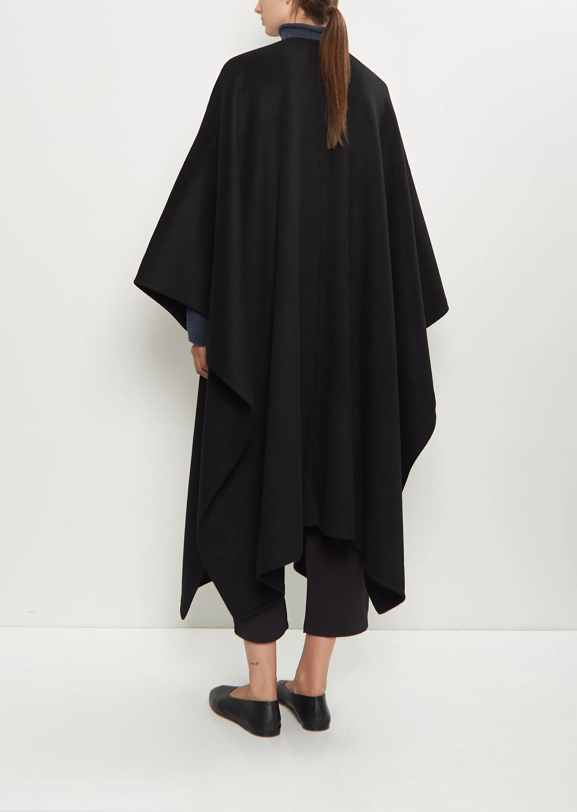 Aspen Wool Cashmere Poncho — Black sold by La Garconne product image thumbnail 3