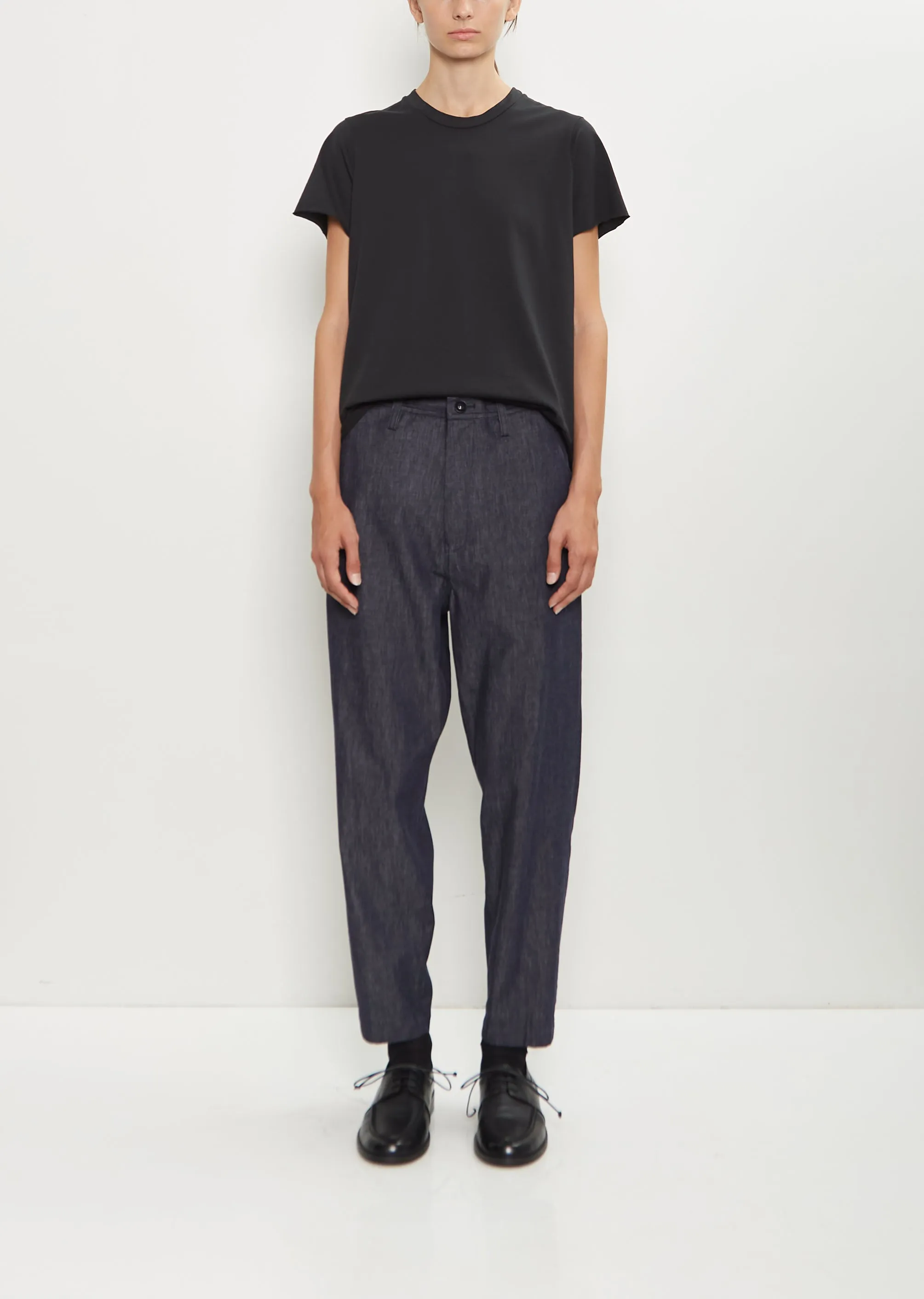 Cotton Denim Tapered Pants sold by La Garconne