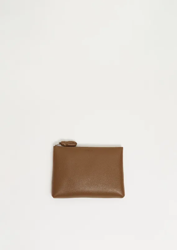 Leather Pouch, Small — Olive Brown sold by La Garconne