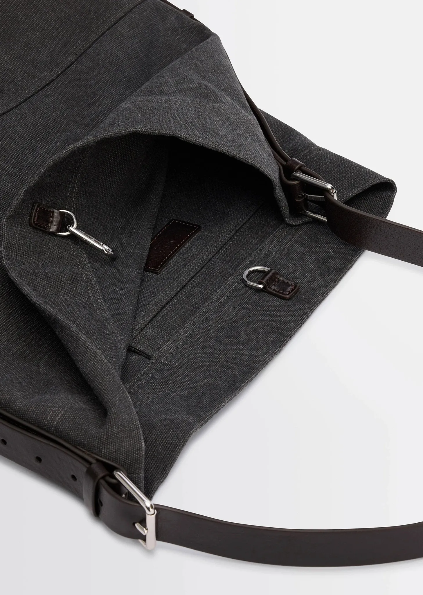 Belted Cotton Tote Bag — Ash Black sold by La Garconne product image thumbnail 3