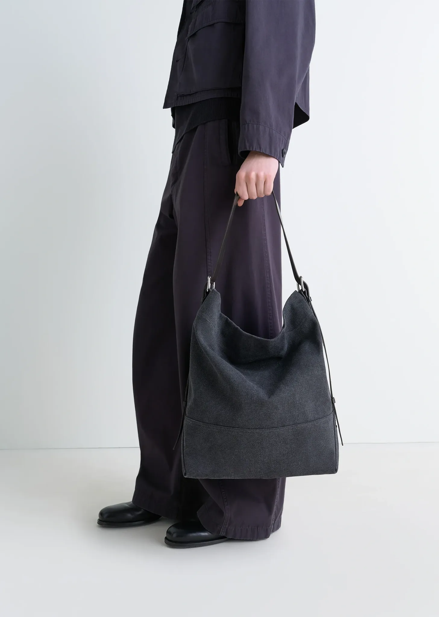 Belted Cotton Tote Bag — Ash Black sold by La Garconne product image thumbnail 4