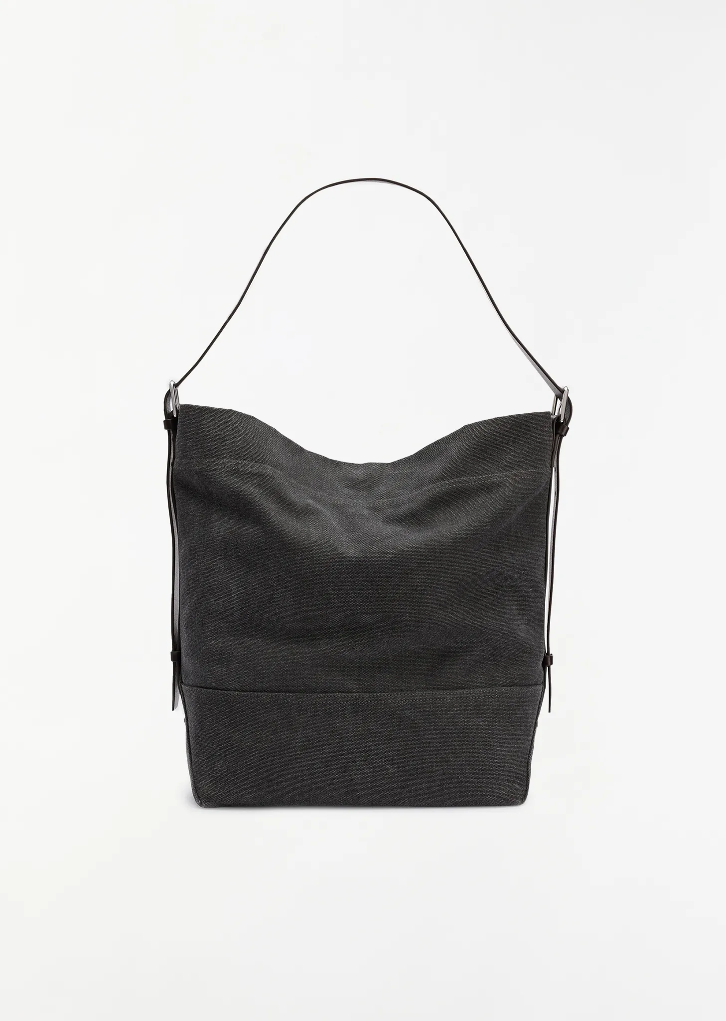 Belted Cotton Tote Bag — Ash Black sold by La Garconne
