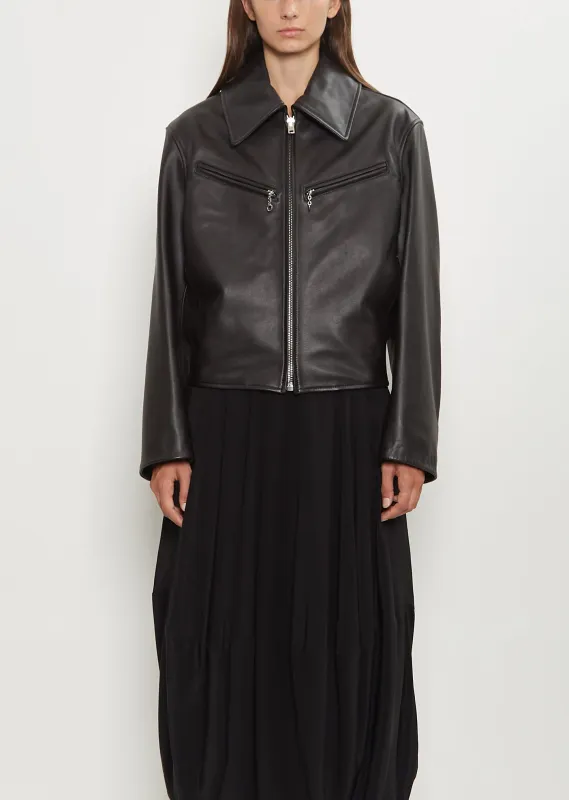 Boxy Leather Blouson sold by La Garconne