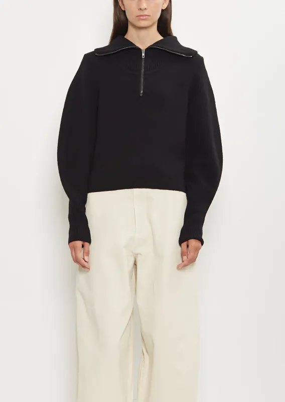 Zipped Wool Sweater sold by La Garconne