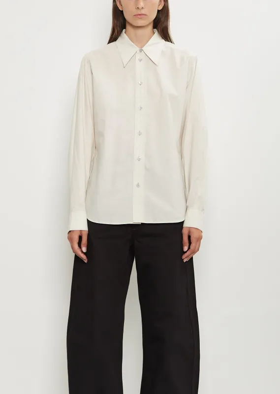 Pointed Collar Cotton Silk Shirt sold by La Garconne