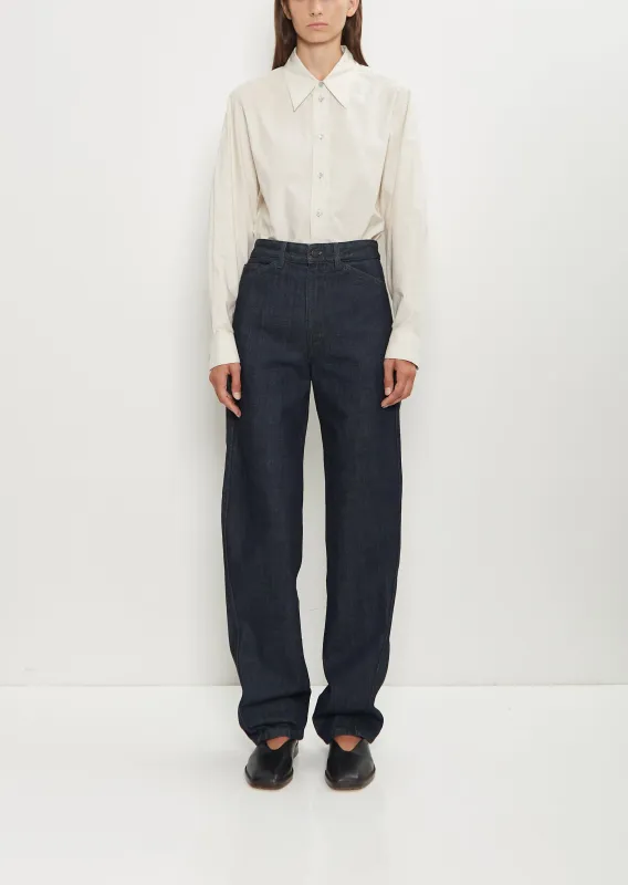 Denim Five Pockets Twisted Pant sold by La Garconne
