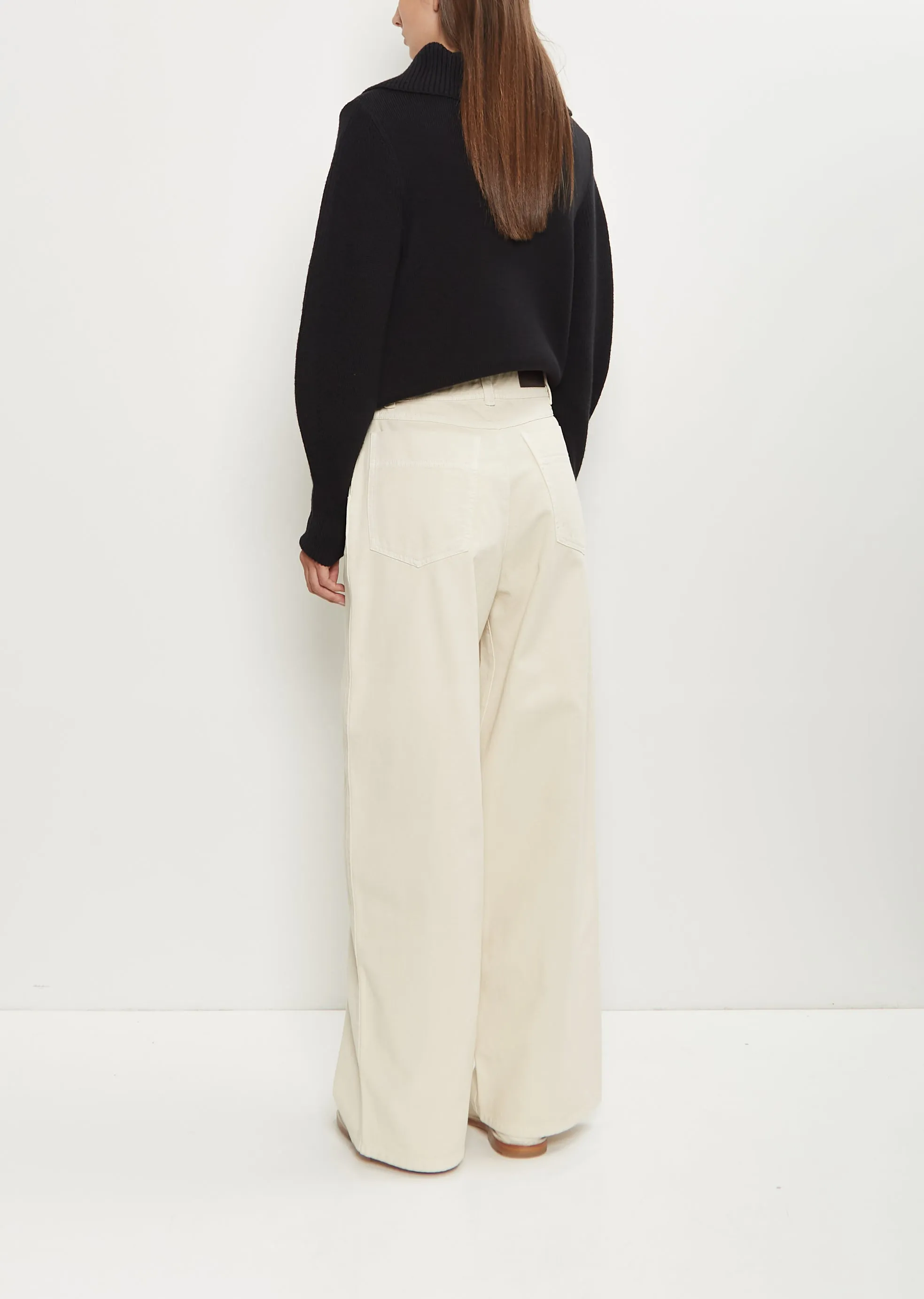 Cotton Denim Large Pants — Denim Snow Clay sold by La Garconne product image thumbnail 3